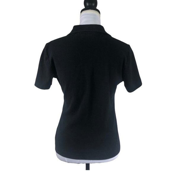 Tory Burch Black Polo Shirt with Gold Buttons - Picture 2 of 12